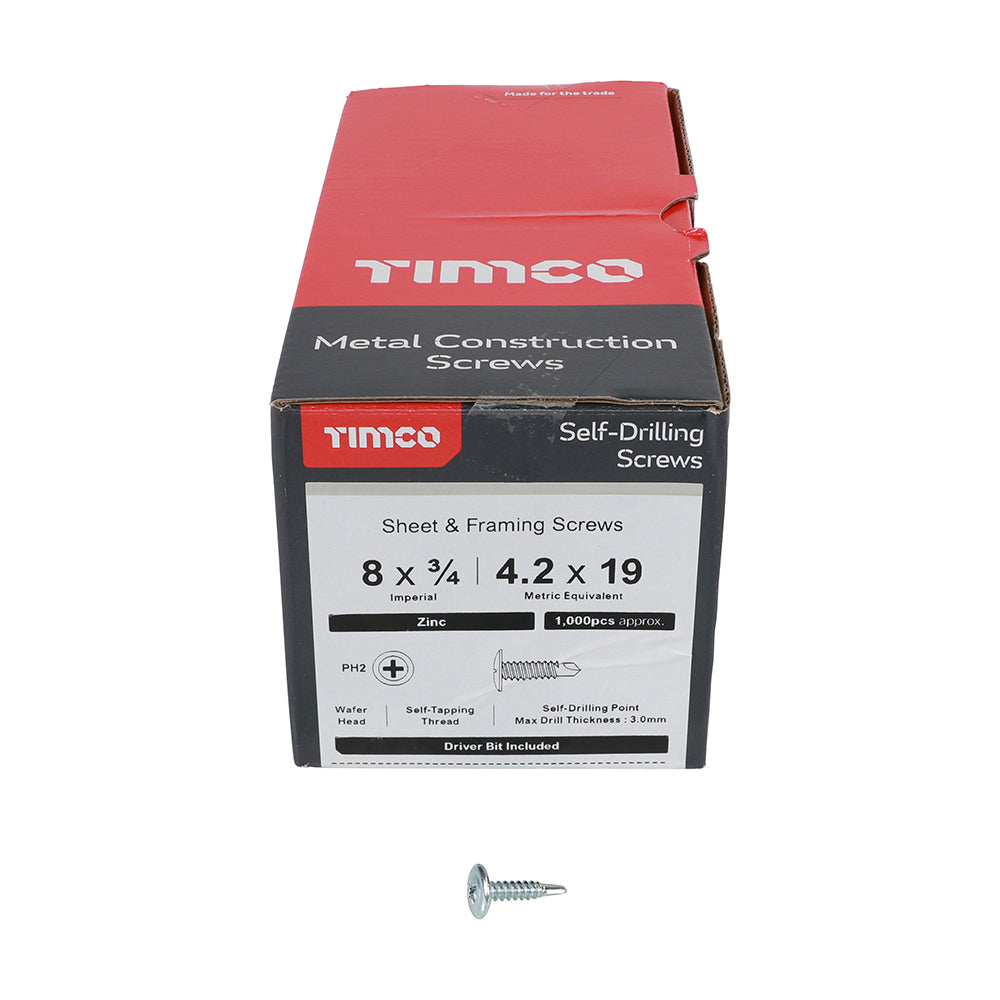 TIMCO Wafer Screw PH2 S/DRILL Zinc