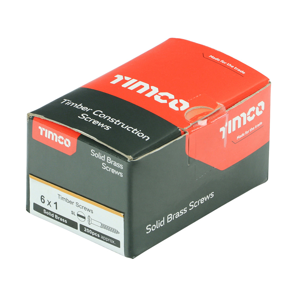 TIMCO Brass Timber Screw SLOT R CSK