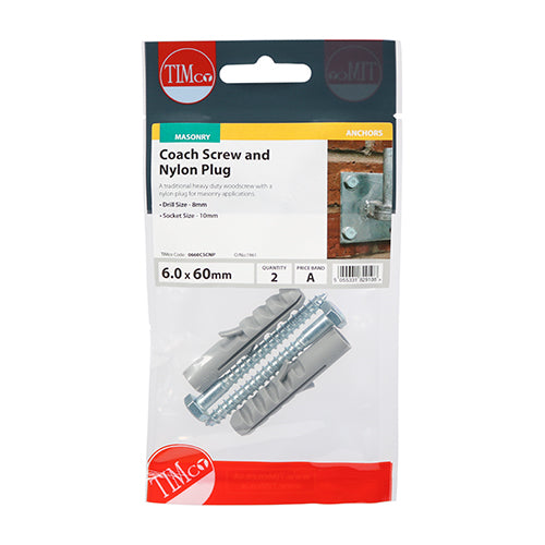 TIMCO Coach Screw & Nylon Plugs