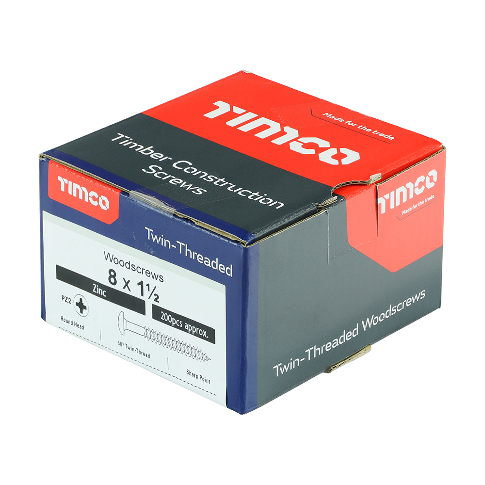 TIMCO Twin Woodscrew PZ2 RND Zinc