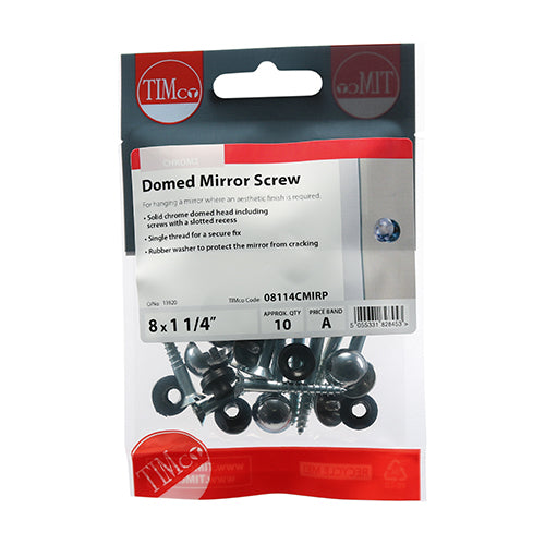 TIMCO Mirror Screw Dome - Chrome