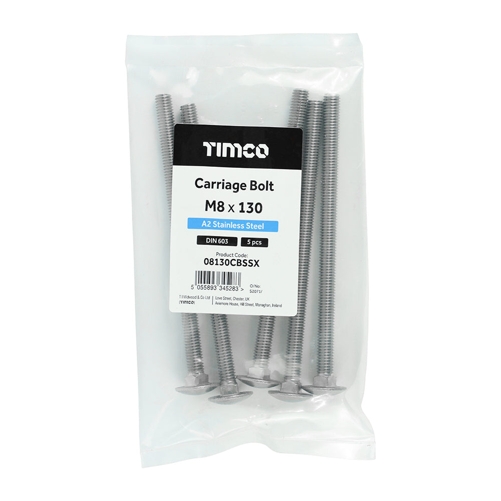 TIMCO Carriage Bolt DIN 603 A2 SS