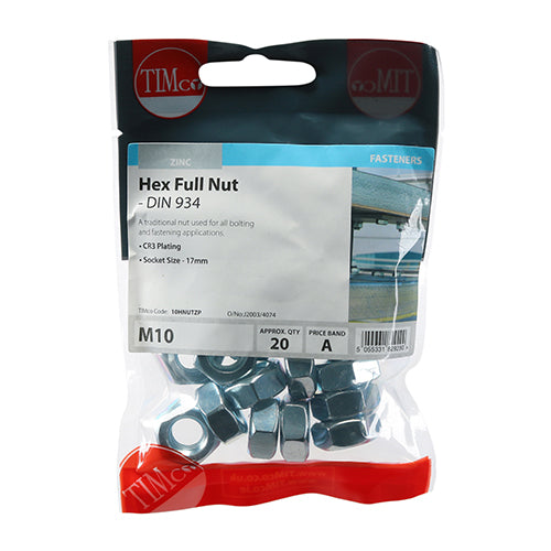 TIMCO Hex Nut DIN 934