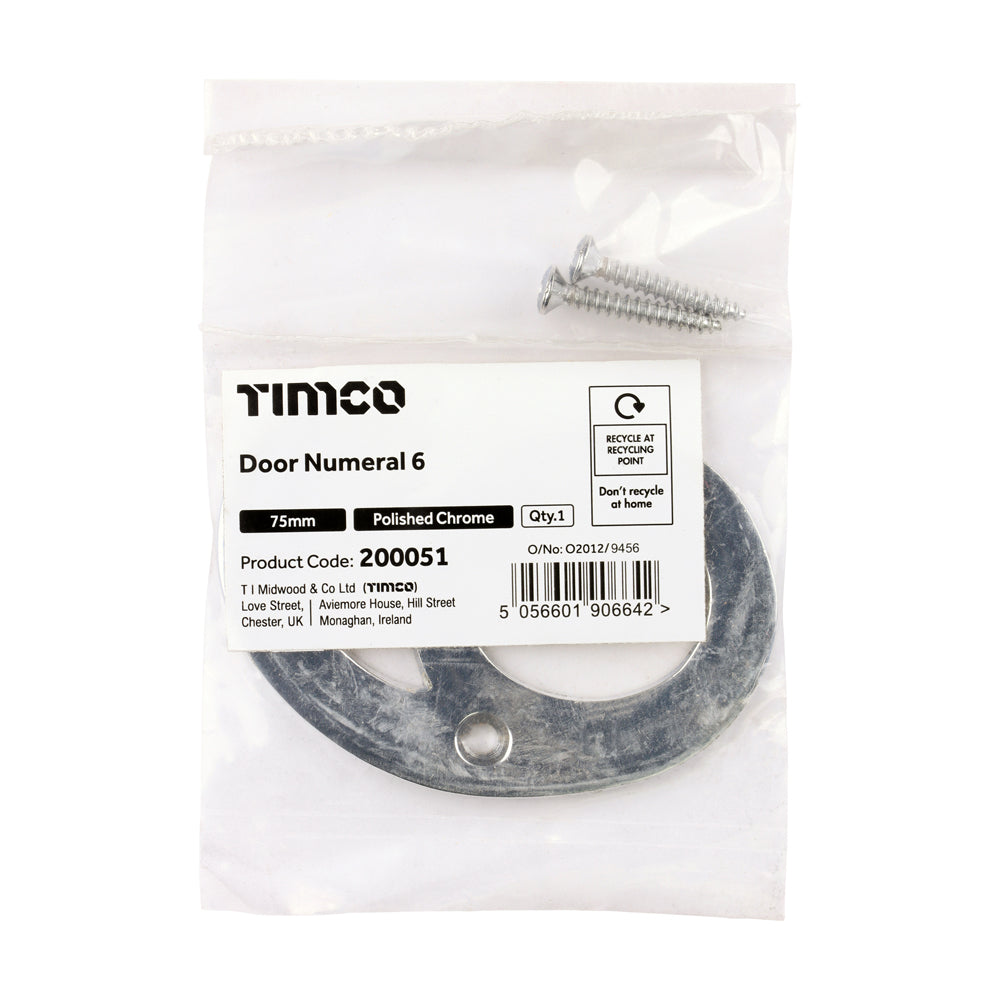 TIMCO Door Numeral 6