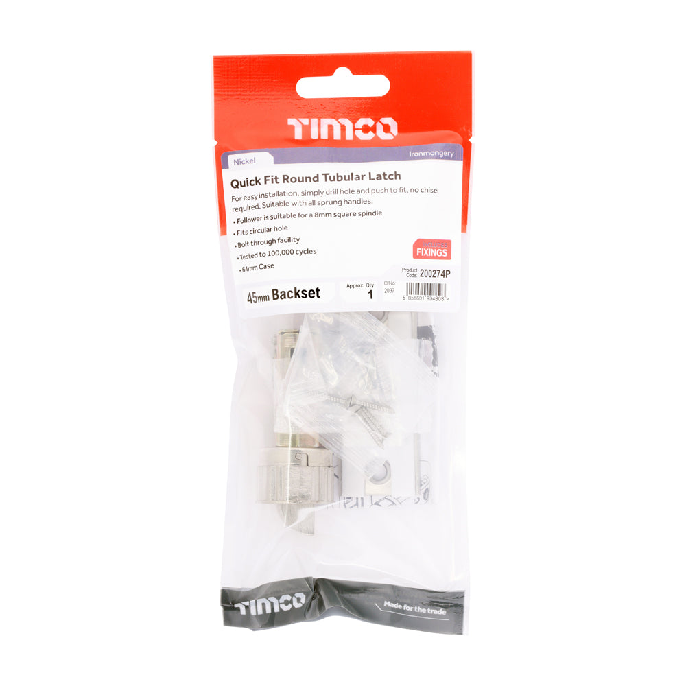 TIMCO QuickFit Round Latch Nickel