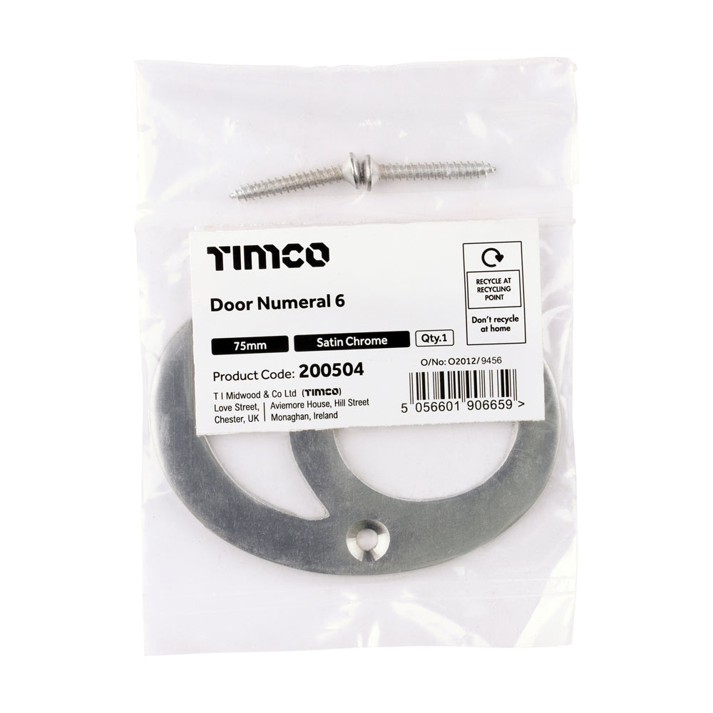 TIMCO Door Numeral 6