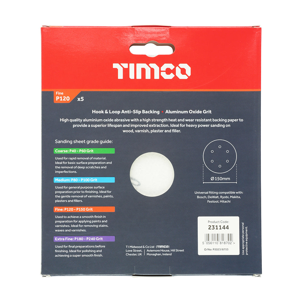 TIMCO Orbital Sanding Discs P120