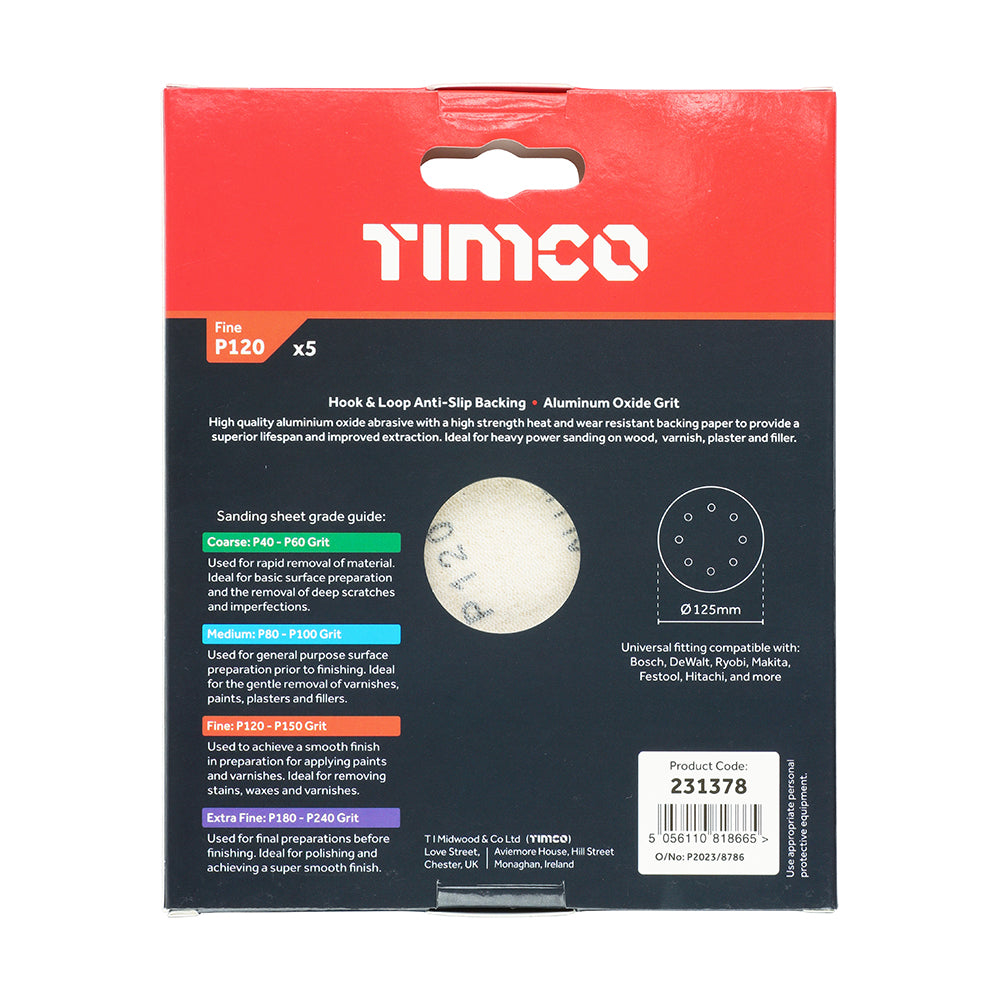 TIMCO Orbital Sanding Discs P120