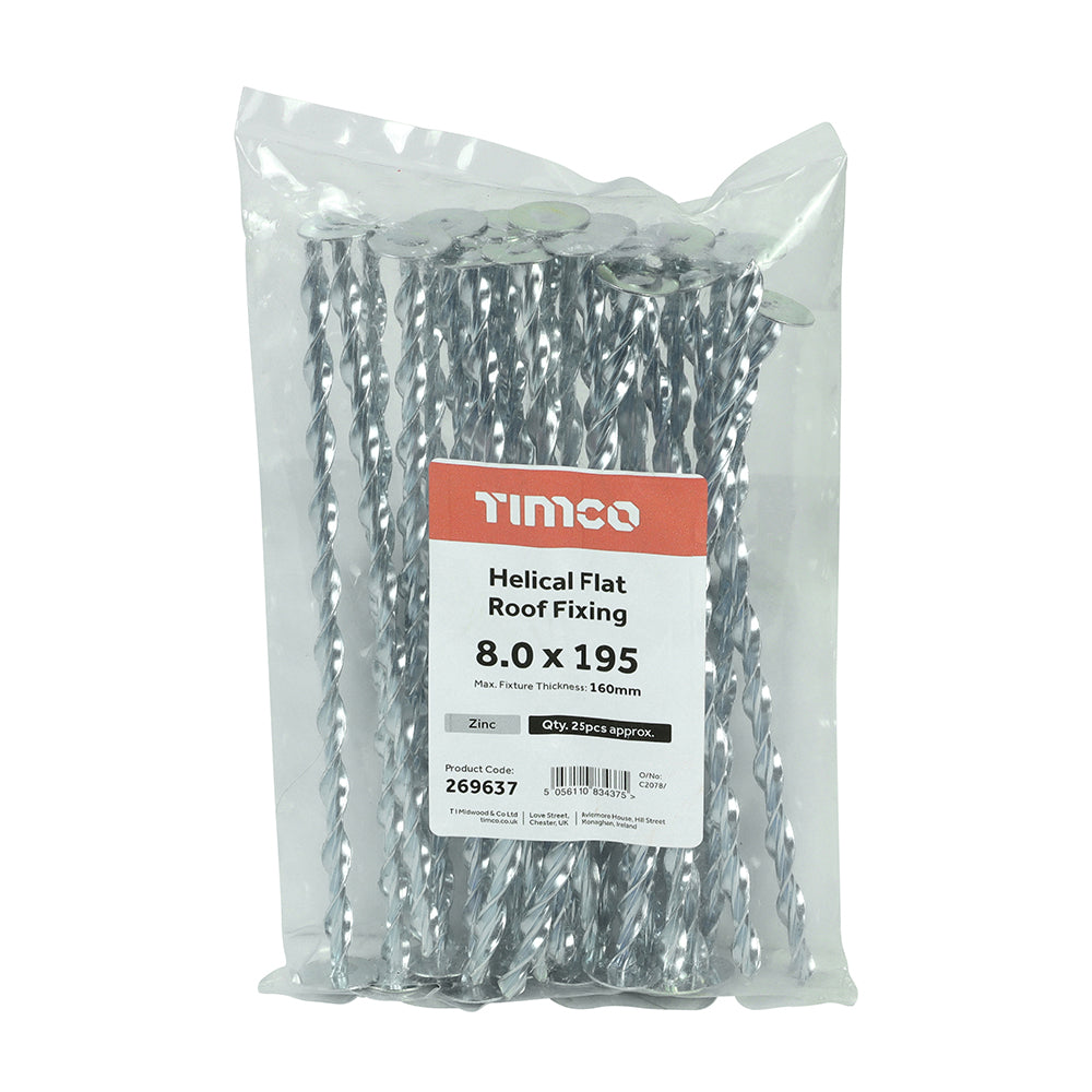 TIMCO Helical Flat Roof Fixing Zinc