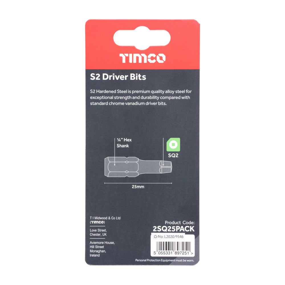TIMCO Square Driver Bit - S2 Grey