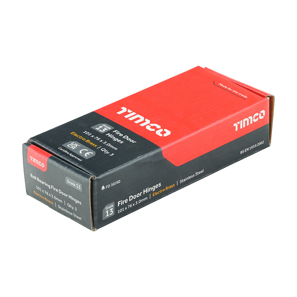 TIMCO 13 Fire Door Hinge E/Brass SS