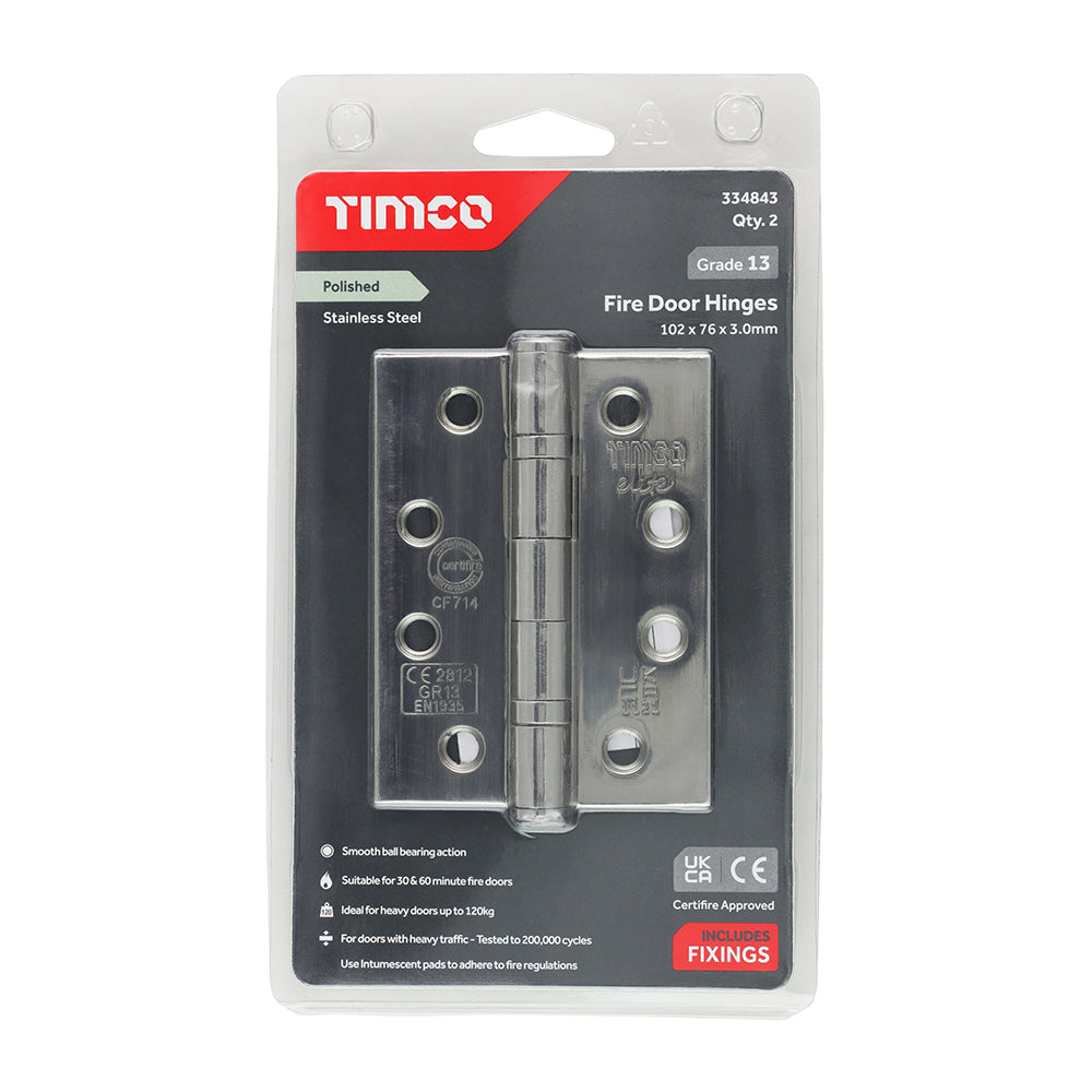 TIMCO 13 Fire Door Hinge Pol SS