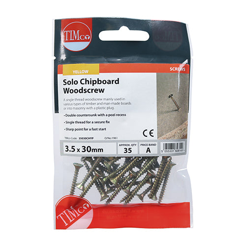TIMCO Solo Woodscrew PZ2 CSK