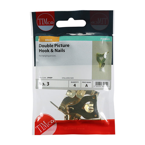 TIMCO Picture Hook & Nails - E/Brass