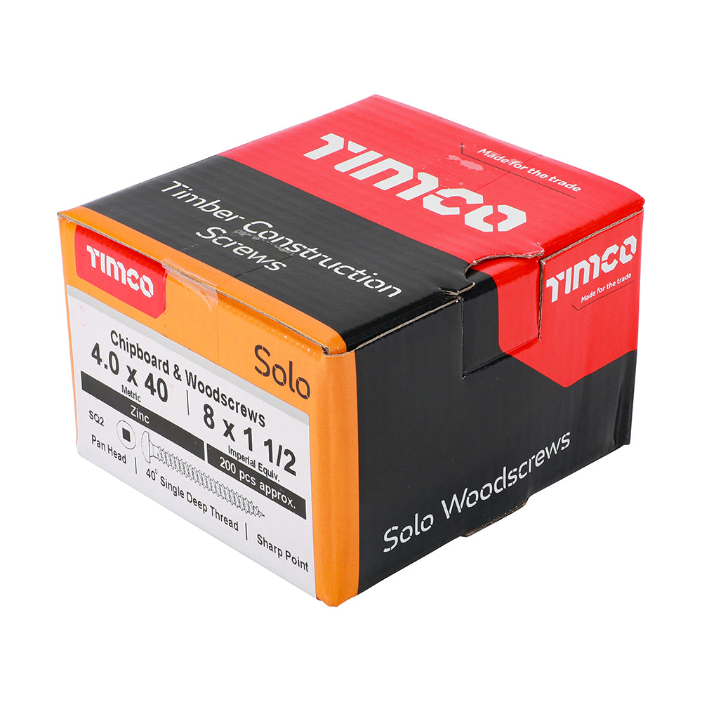 TIMCO Solo Woodscrew SQ2 PAN Zinc