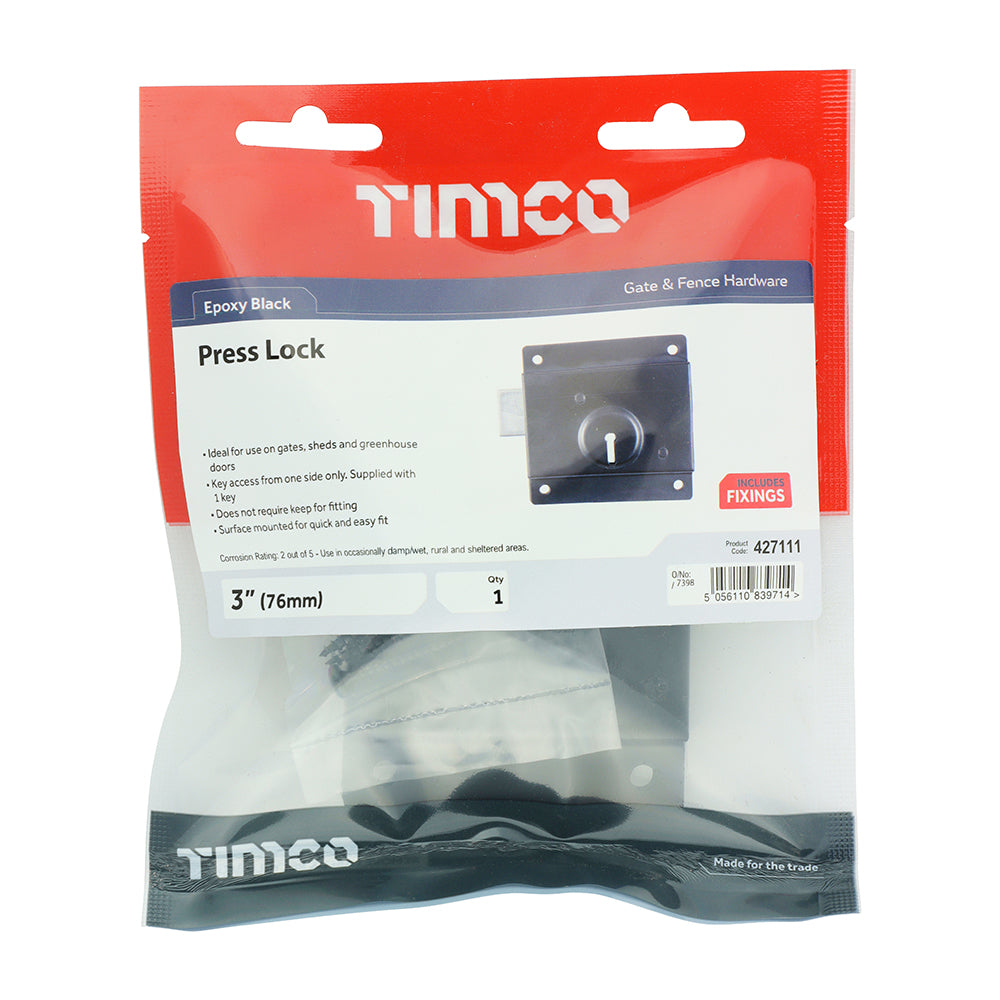 TIMCO Press Lock - Black
