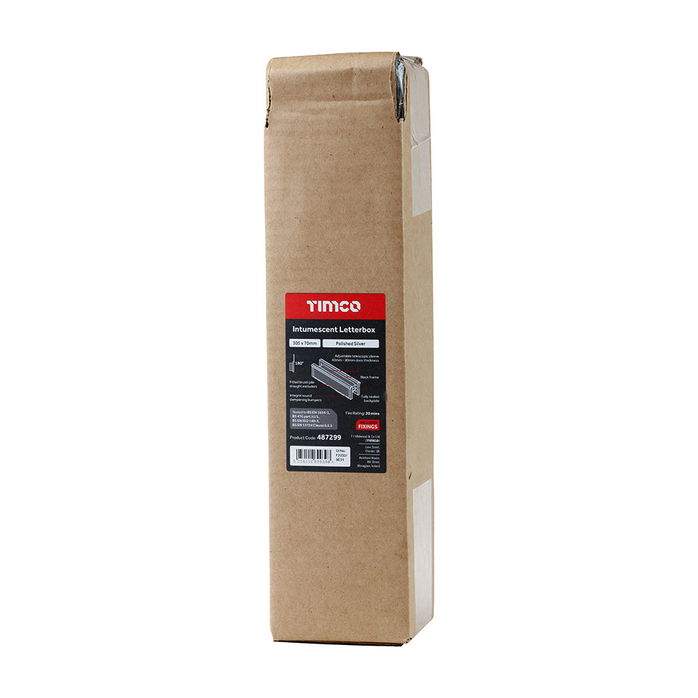 TIMCO Intumescent Letterbox SILV BLK