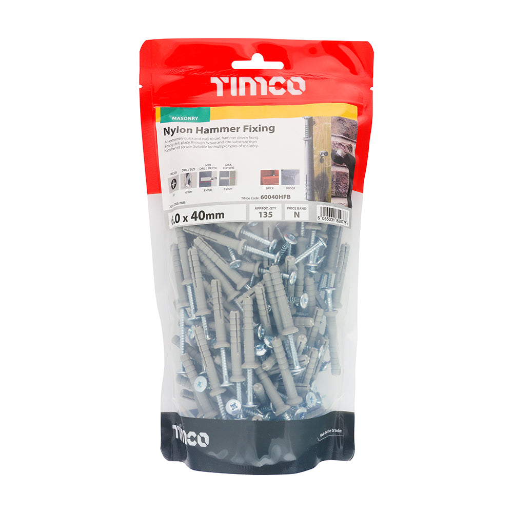 TIMCO Nylon Hammer Fixing - BZP