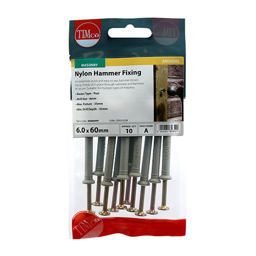 TIMCO Nylon Hammer Fixing - BZP