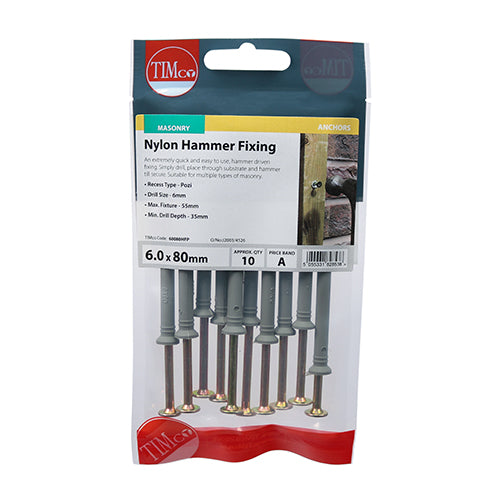 TIMCO Nylon Hammer Fixing - BZP
