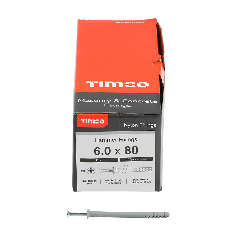 TIMCO Nylon Hammer Fixing - BZP