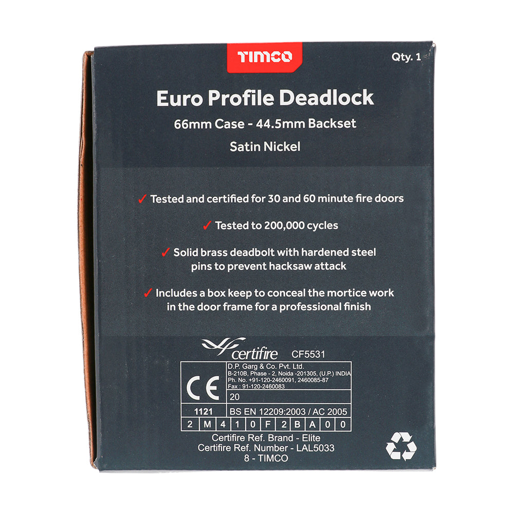 TIMCO Euro Deadlock Sat. Nickel