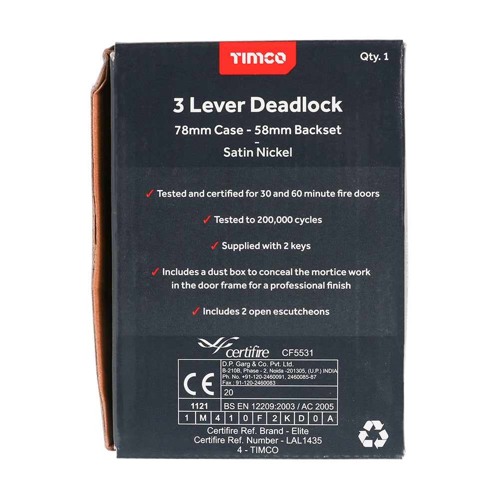 TIMCO 3 Lever Deadlock