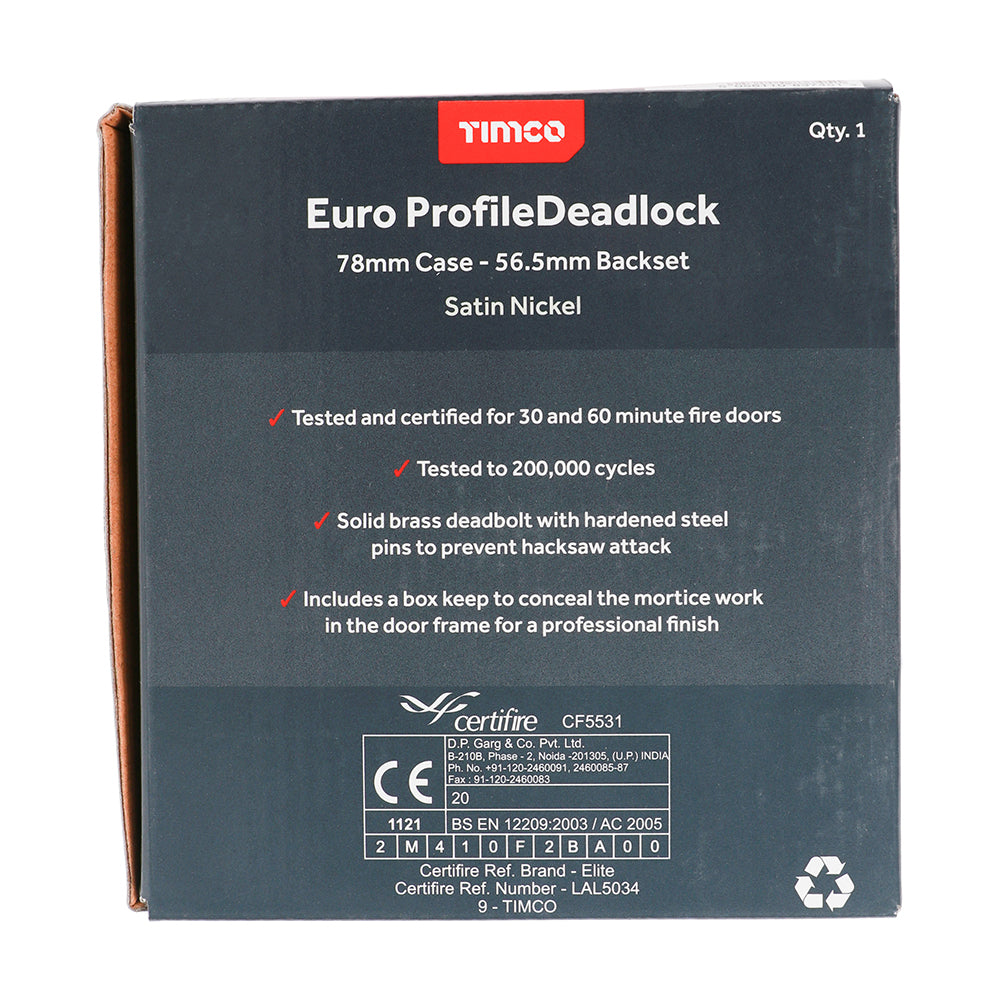 TIMCO Euro Deadlock Sat. Nickel