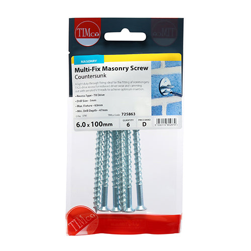 TIMCO Multi-Fix Masonry Screw - CSK