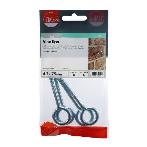 TIMCO Vine Eyes - BZP