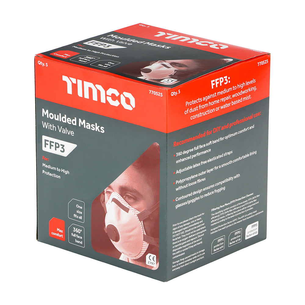 TIMCO FFP3 Moulded Mask - Valved