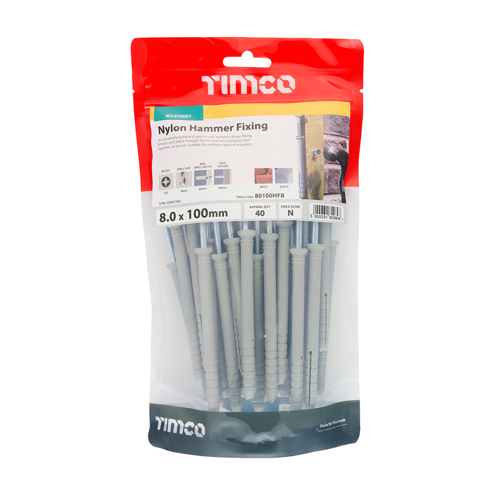 TIMCO Nylon Hammer Fixing - BZP