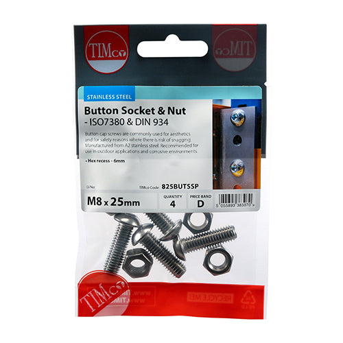 TIMCO Button Socket & Nut - A2 SS