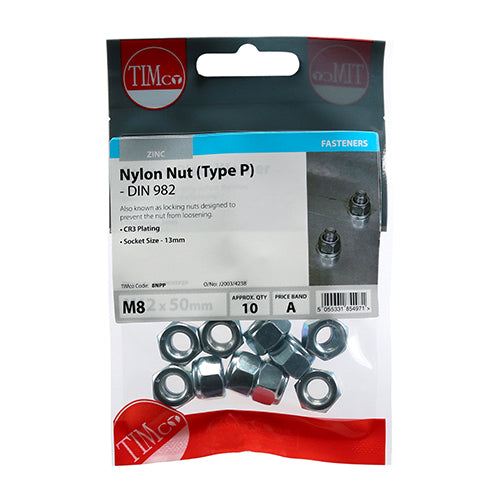 TIMCO Nylon Nut Type P DIN 982 BZP