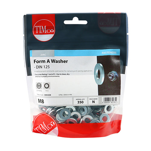 TIMCO Form A Washer DIN 125A - BZP