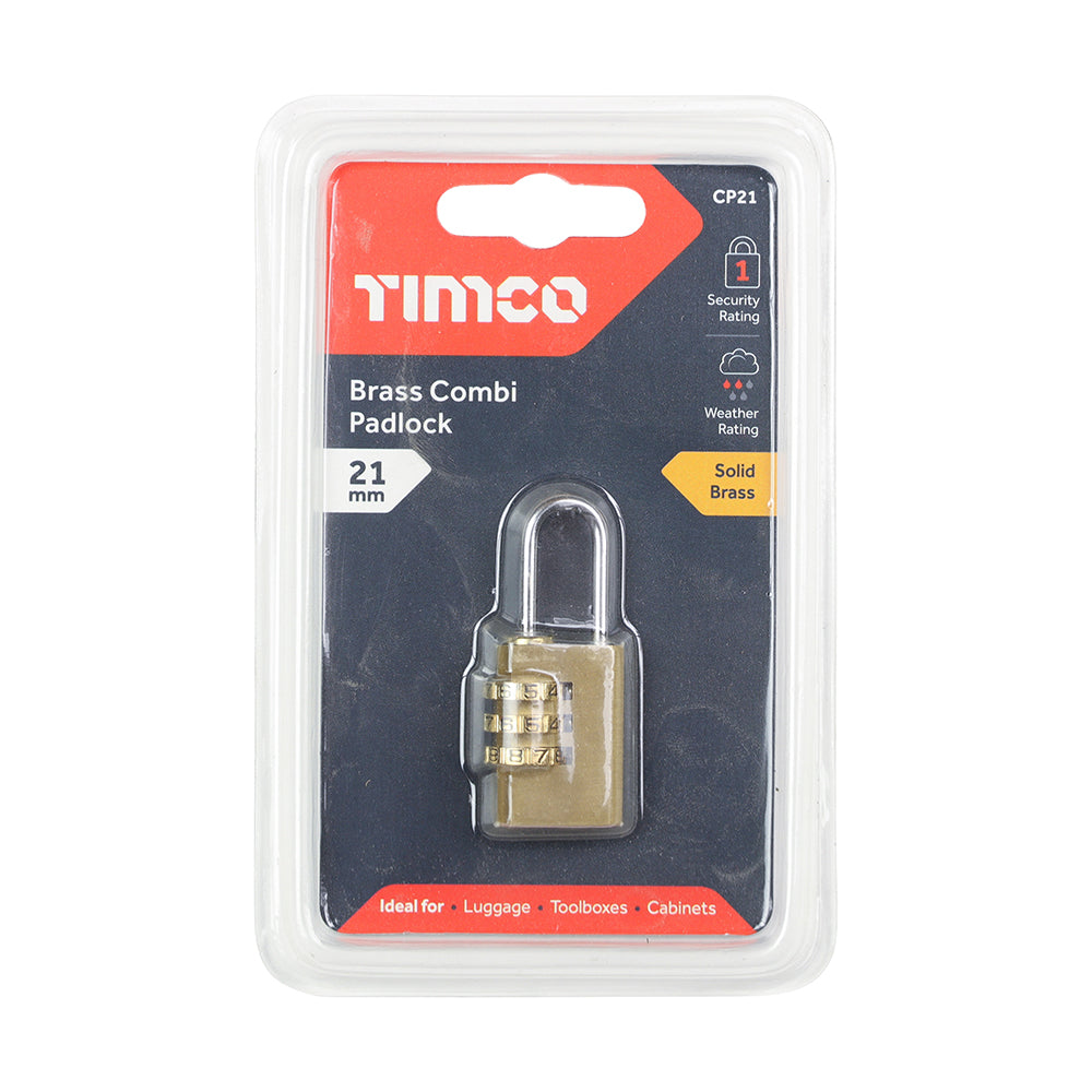 TIMCO Brass Combination Padlock