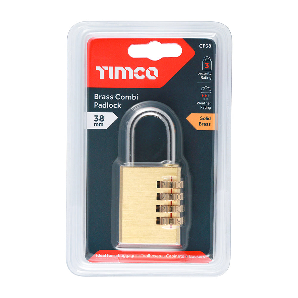 TIMCO Brass Combination Padlock