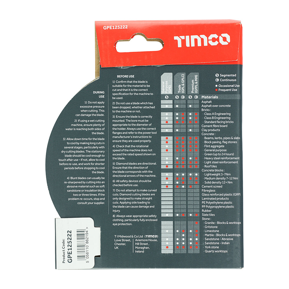 TIMCO GP Diamond Blade Seg
