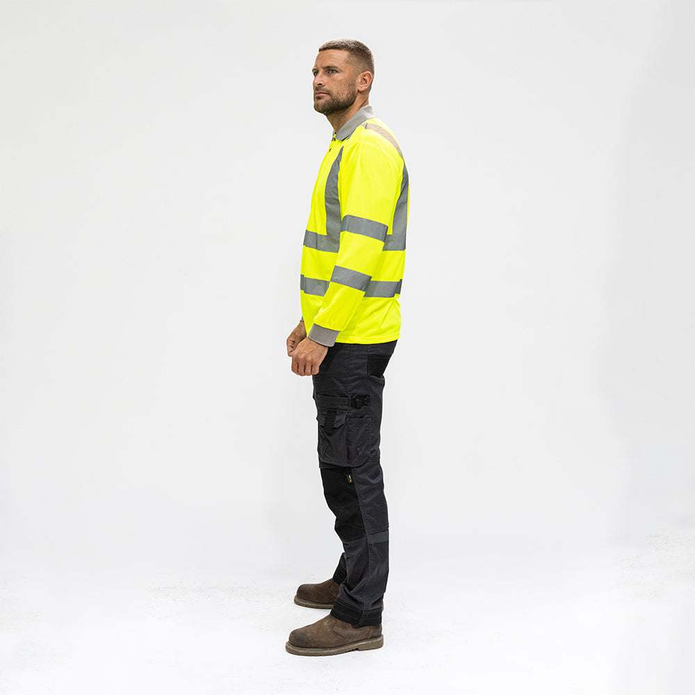 TIMCO Hi-Vis Polo L/SLEEVE Yellow