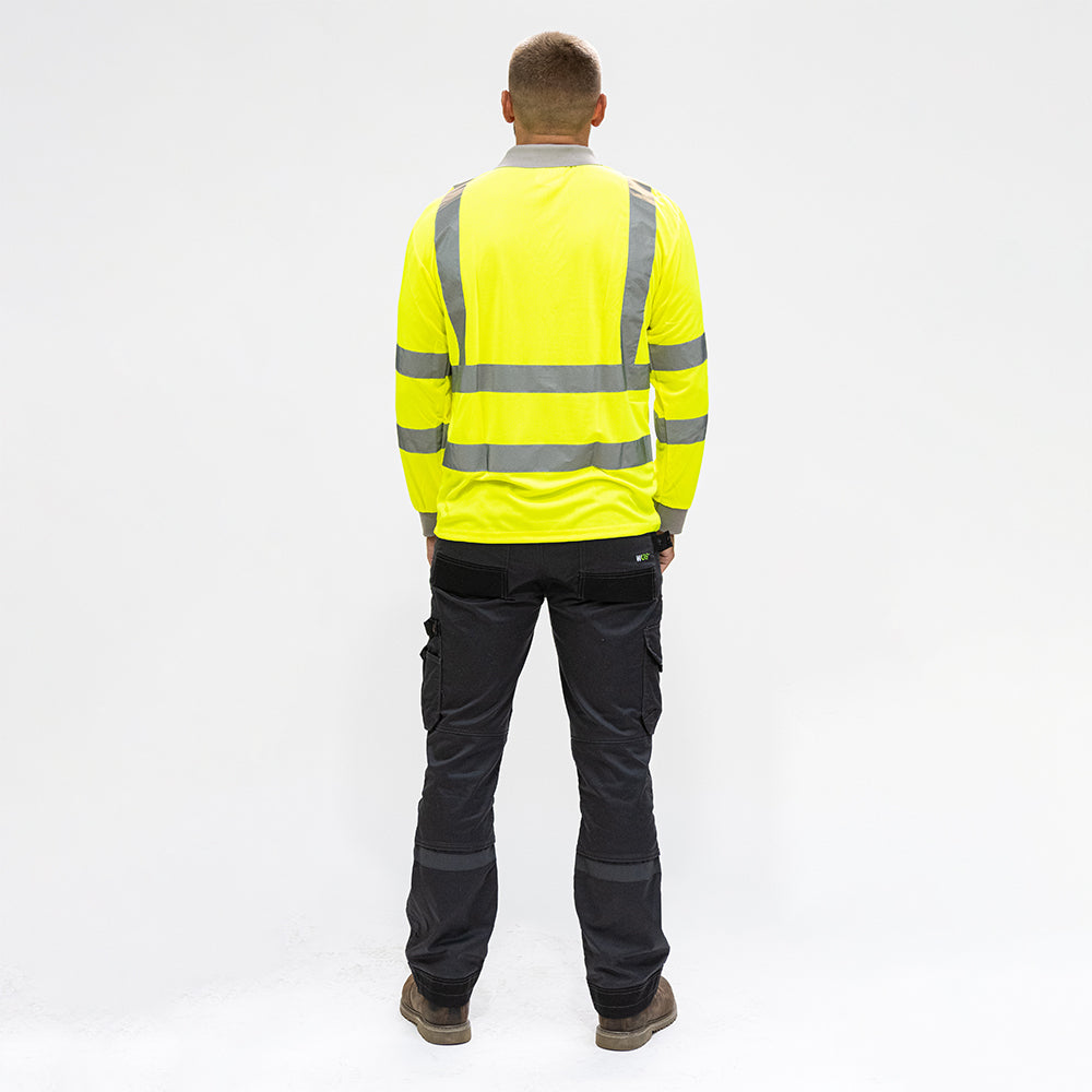 TIMCO Hi-Vis Polo L/SLEEVE Yellow