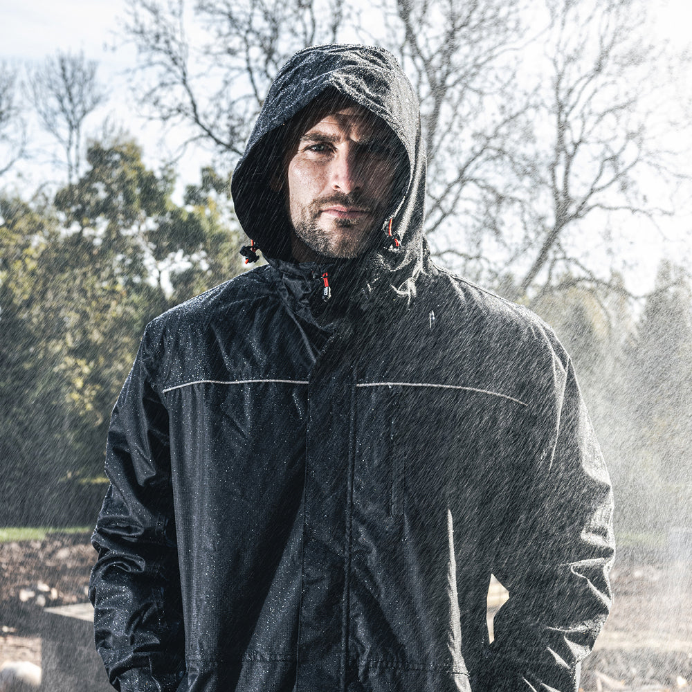 TIMCO Lined Rain Jacket Black/Navy