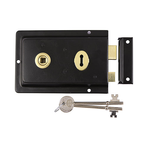 TIMCO Rim Sash Lock Fluted - Black