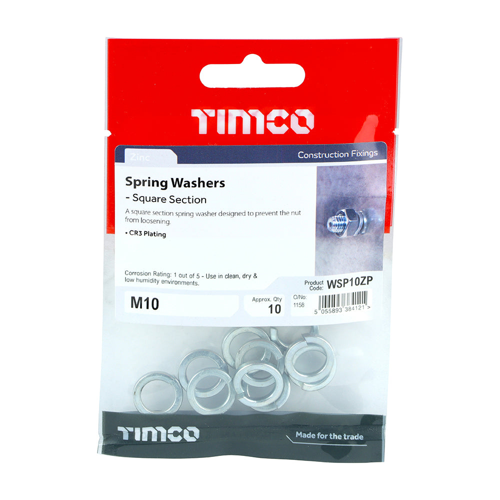 TIMCO SQ Spring Washer DIN 7980 - BZP