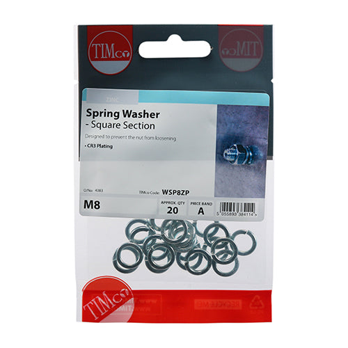 TIMCO SQ Spring Washer DIN 7980 - BZP