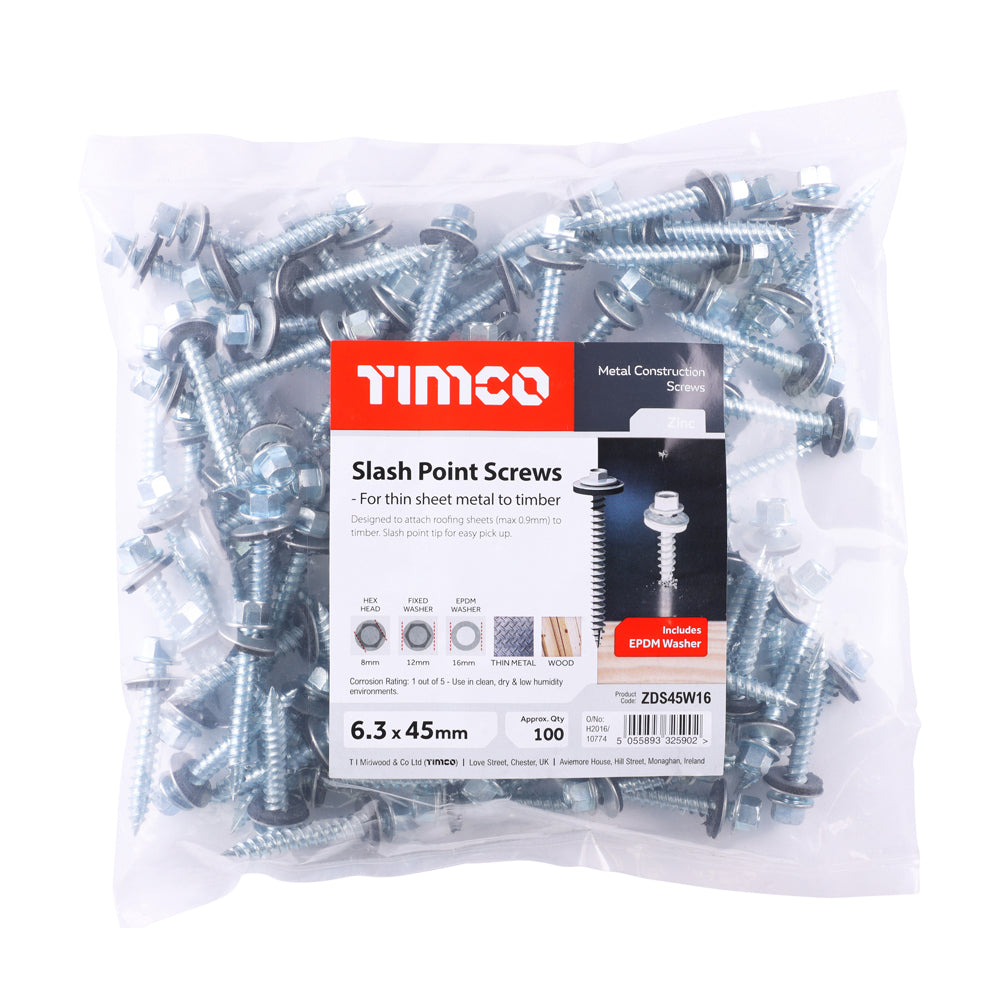 TIMCO Hex Screw W16 Slash Zinc