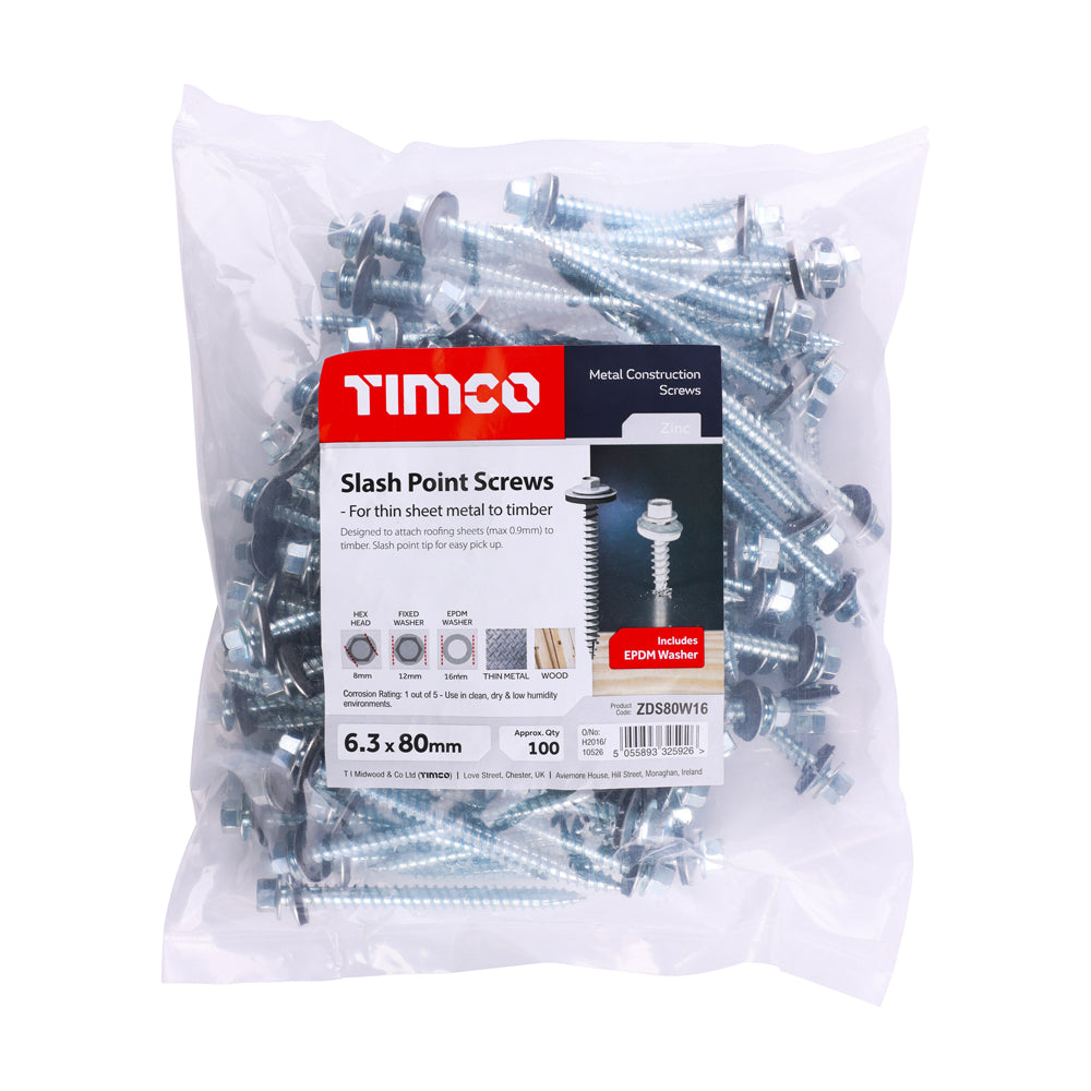 TIMCO Hex Screw W16 Slash Zinc