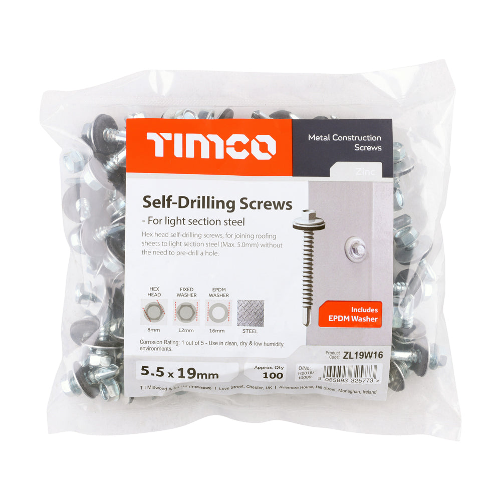TIMCO Hex Screw W16 S/DRILL No3 BZP