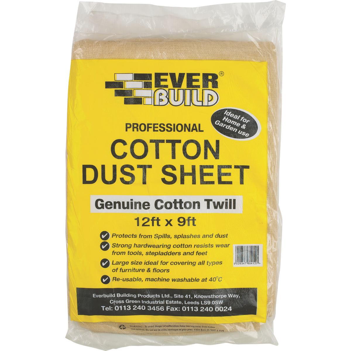 Everbuild Cotton Dust Sheet – 12 x 9ft
