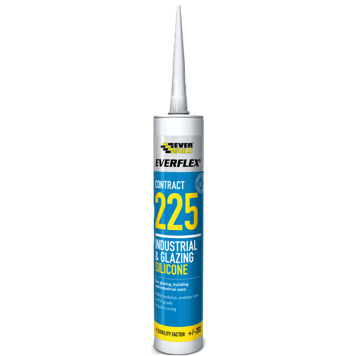 Everbuild Everflex Contract 225 Industrial & Glazing Silicone – Brushed Steel / 295ml