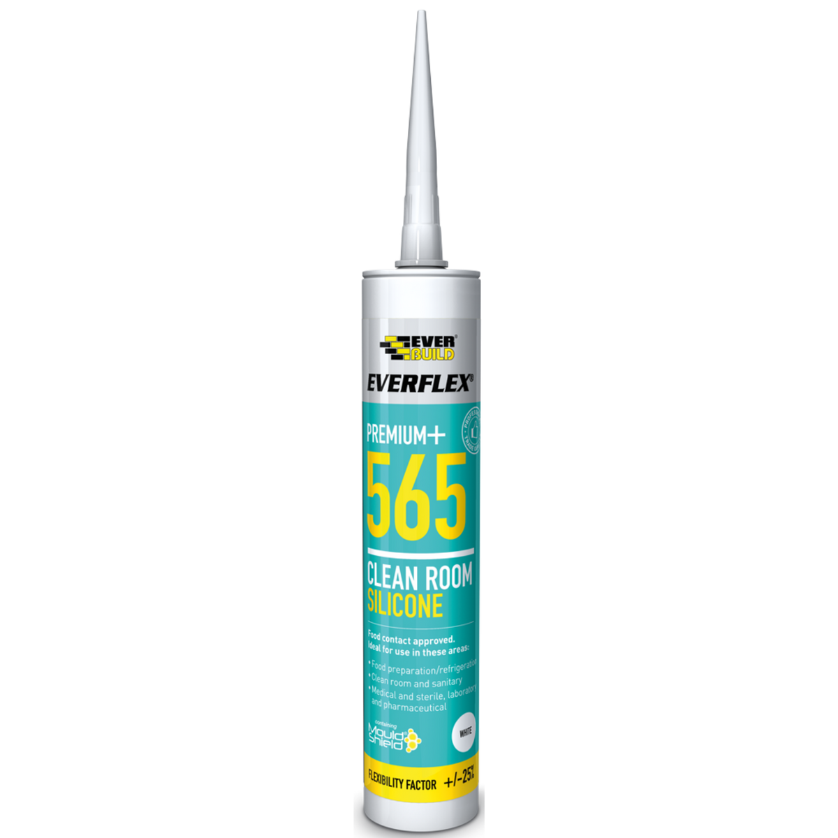 Everbuild Everflex Premium+ 565 Clean Room Silicone – White / 295ml